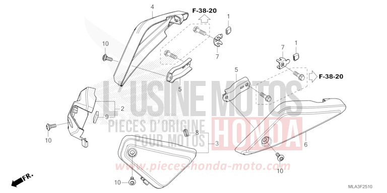 COUVERCLE LATERAL FILTRE A AIR de CMX 1100 "Rebel" BORDEAUX RED METALLIC (R337) de 2021